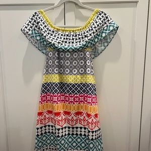 Vilagallo off shoulder multicolor dress size 2/ XS European 36.